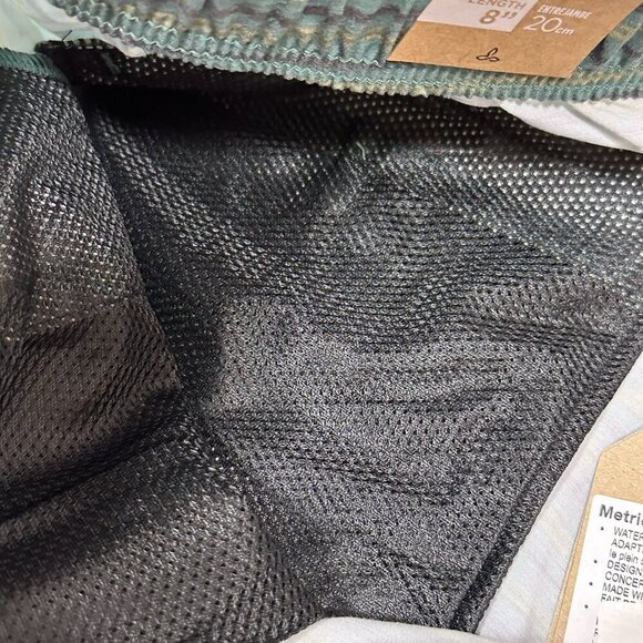 PrAna XL Green Striped Hemp Shorts Drawstring Waist 8" Inseam Mens NWT - Picture 7 of 13